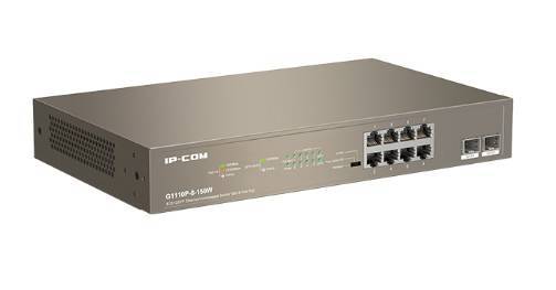 IP-COM G1110P-8-150W Коммутатор неуправляемый PoE, 10 портов, 8x1 Гбит/с, SFP 2x1 Гбит/с, PoE 8х30 Вт (до 130 Вт)