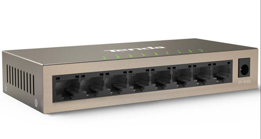 Tenda TEG1008M Коммутатор неуправляемый, 8 портов, 8x1 Гбит/с, настольный, металлический корпус