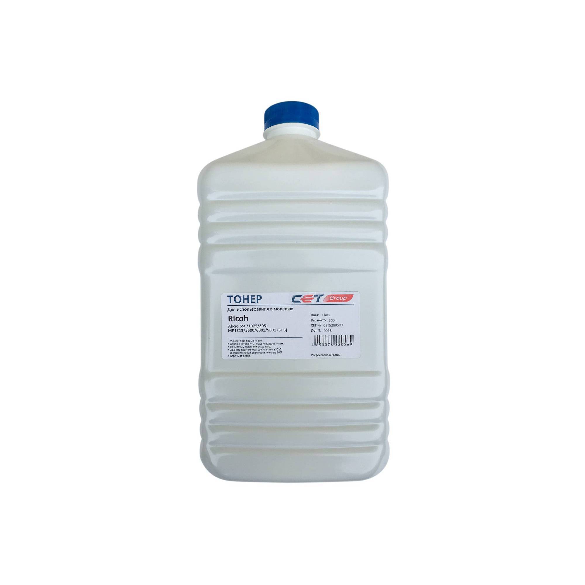 Тонер для RICOH Aficio 550/1075/2051/MP1813/5500/6001/9001 (SD6) 500г/бут. (842116/841769/842135/842128/MX-850GT) CET