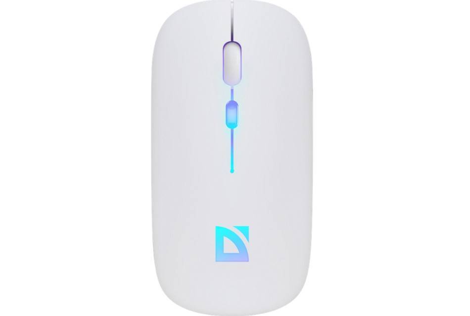 Defender Мышь беспроводная оптическая Touch MM-997 бел,2.4+BT,RGB,400mAh,бесшумн
