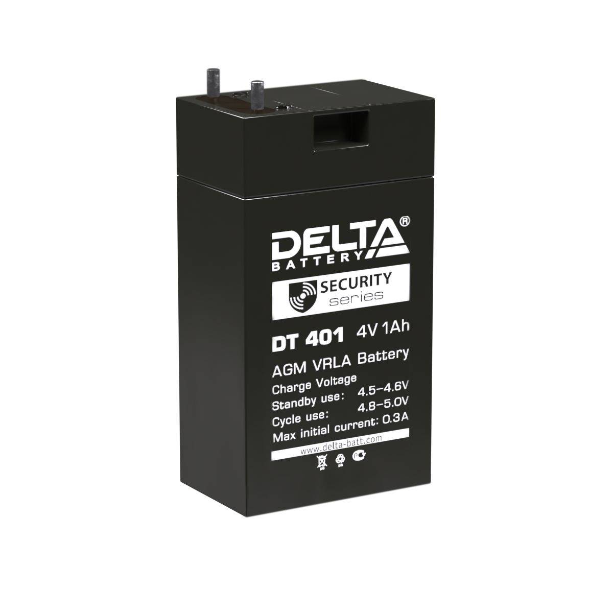 Аккумуляторная батарея Delta DT 401 4В/1Ач, клемма Терминал (35х22х64мм (69мм); 0,1кг; Срок службы 5лет; Гарантия 1г)