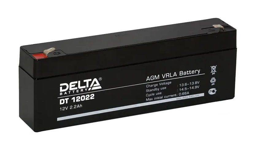 Аккумуляторная батарея Delta DT 12022 12В/2,2Ач, клемма F1 (179х35х61мм (66мм); 0,94кг; Срок службы 5лет; Гарантия 1г)
