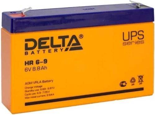 Аккумуляторная батарея Delta HR 6-9 6В/9Ач, клемма F1 (151х34х94мм (100мм); 1,37кг; Срок службы 8лет; Гарантия 1г)