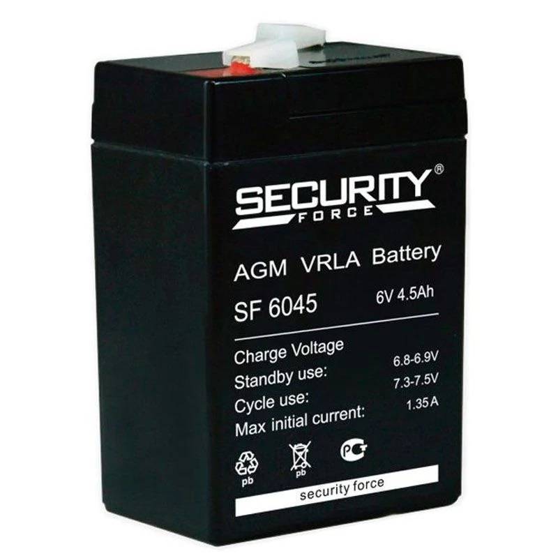 Аккумуляторная батарея Delta (Security Force SF) SF 6045 6В/4,5Ач, клемма F1 (70х47х100мм (106мм); кг; Срок службы 3-5ле