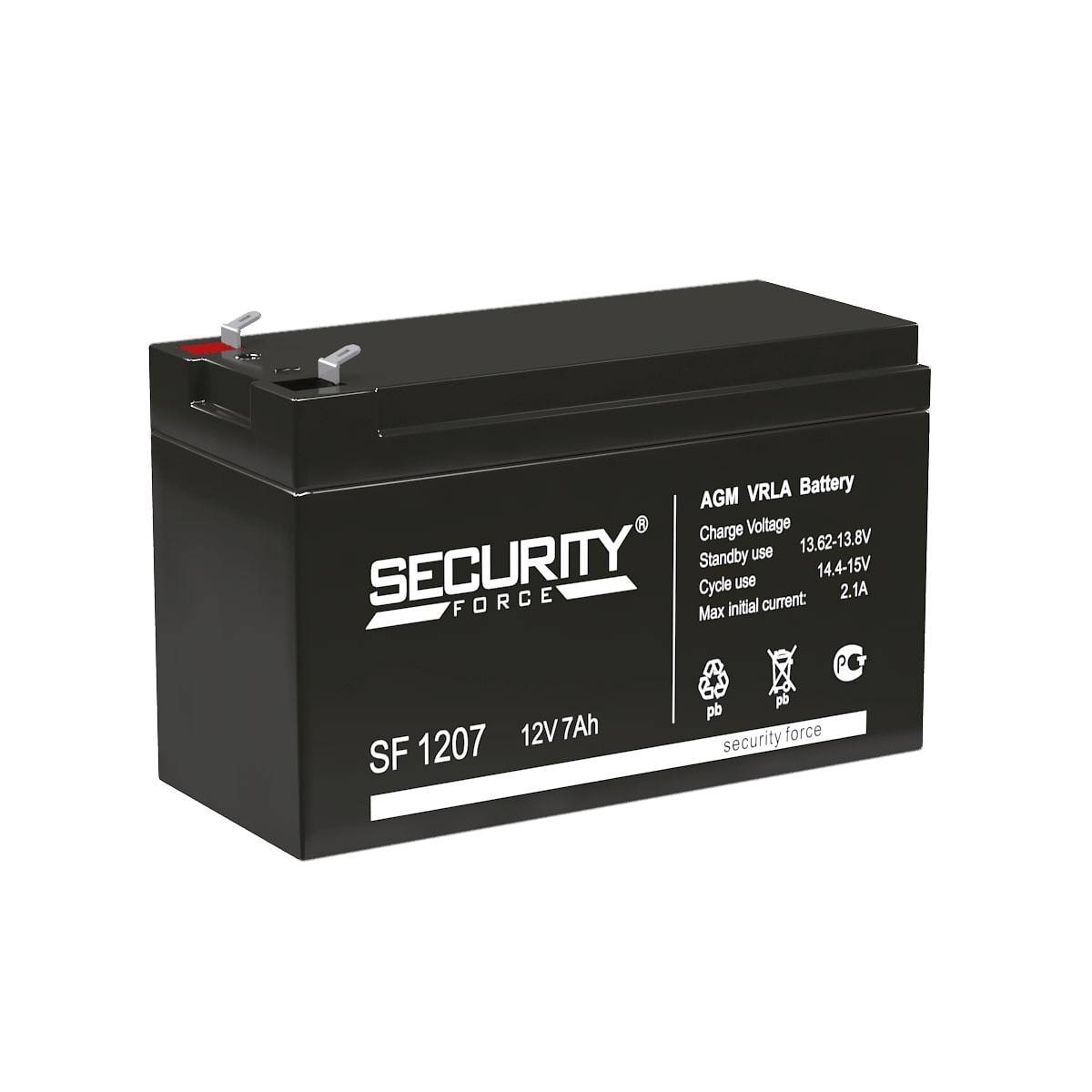Аккумуляторная батарея Delta (Security Force SF) SF 1207 12В/7Ач, клемма F1 (151х65х95мм (100мм); кг; Срок службы 3-5лет
