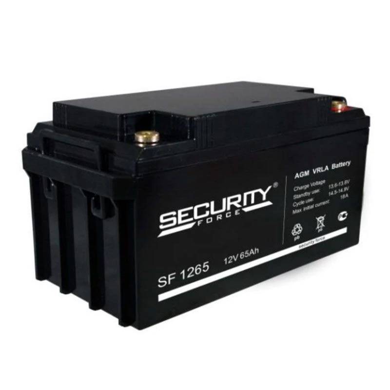 Аккумуляторная батарея Delta (Security Force SF) SF 1265 12В/65Ач, клемма Болт М6 (350х166х177мм (177мм); кг; Срок служб