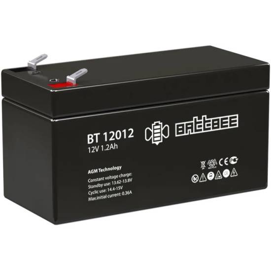 Аккумуляторная батарея Delta (Battbee BT) BT 12012 12В/1,2Ач, клемма F1 (97х44х52мм (57мм); кг; Срок службы 3лет; Гарант