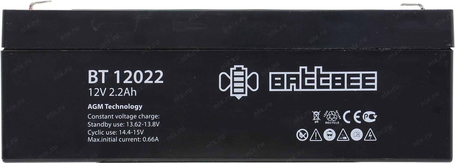 Аккумуляторная батарея Delta (Battbee BT) BT 12022 12В/2,2Ач, клемма F1 (179х35х61мм (67мм); кг; Срок службы 3лет; Гаран