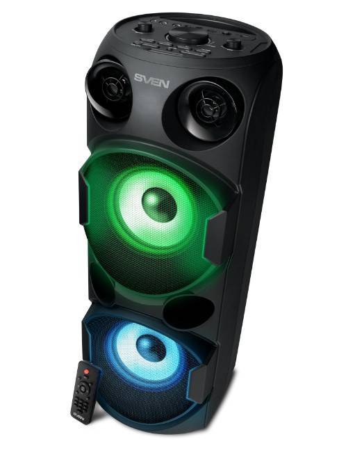 SVEN PS-750, черный (80 Вт, TWS, Bluetooth, FM, USB, microSD, LED-дисплей, 4400мА*ч)