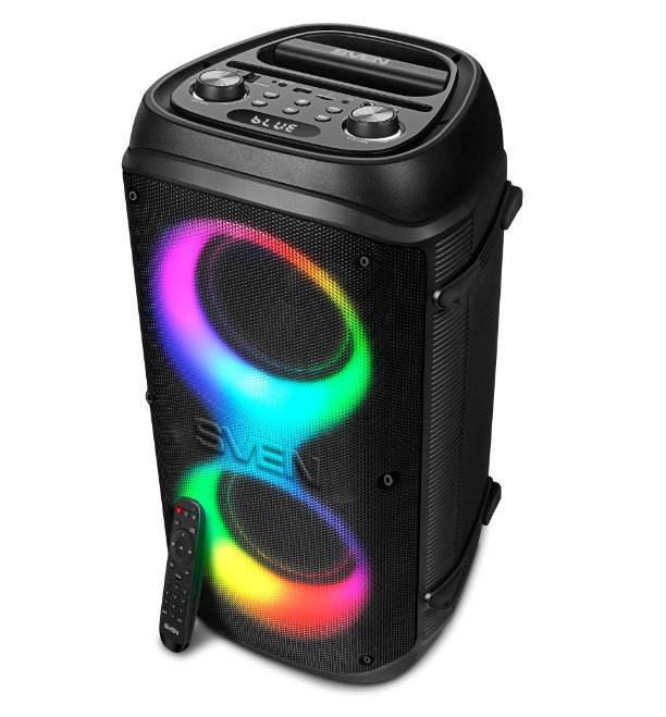SVEN PS-800, черный (100 Вт, TWS, Bluetooth, FM, USB, microSD, LED-дисплей, 4400мА*ч)