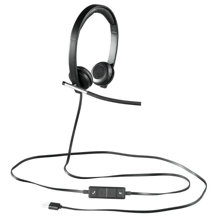 Logitech Гарнитура H650E Stereo, для компьютера, рег. громкости, выкл. микрофона, шумоподавление, USB, 1.1 м, чёрный.