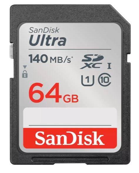 Флеш карта SD 64GB SanDisk SDXC Class 10 UHS-I Ultra 140MB/s