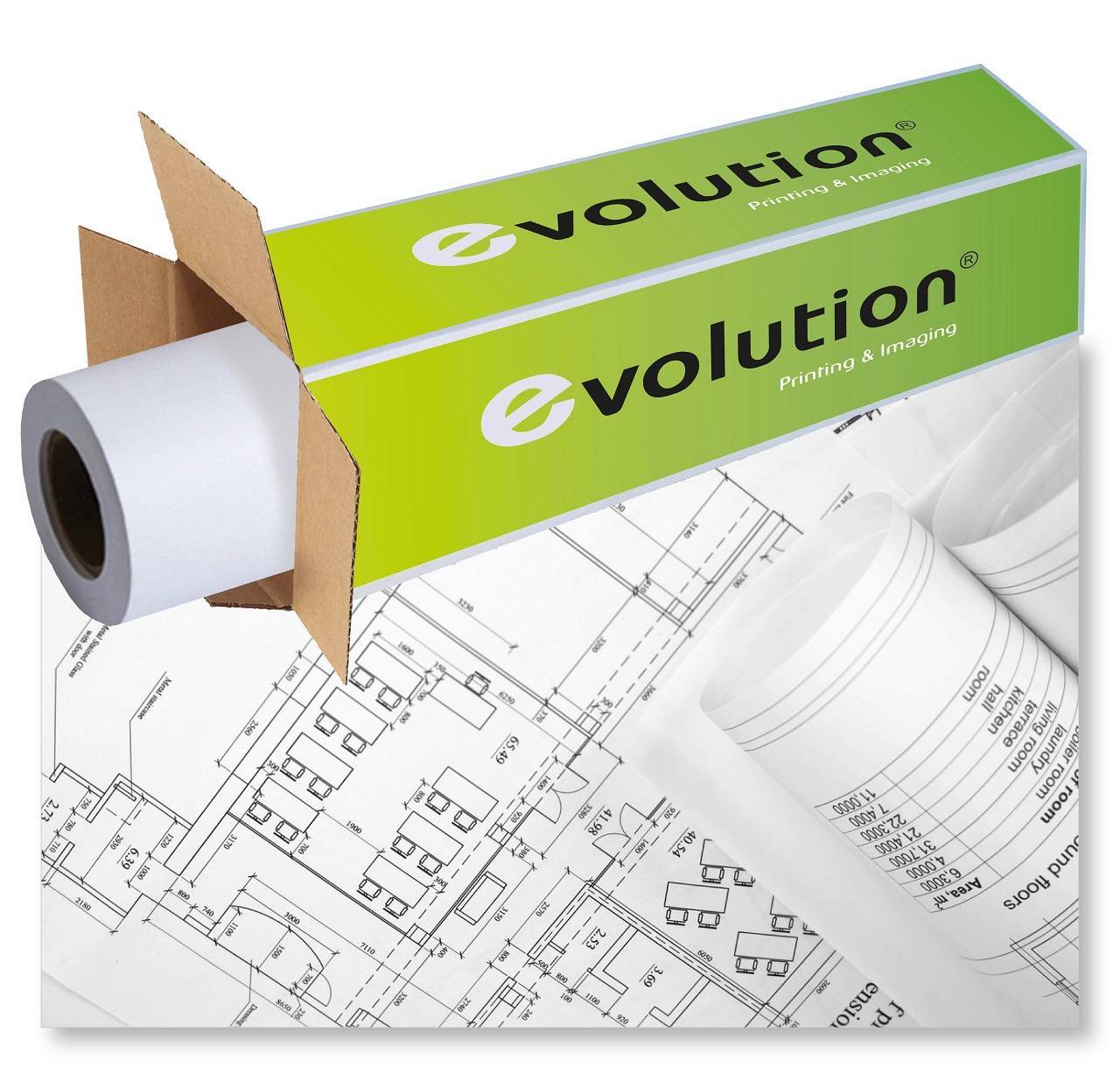 Бумага EVOLUTION  Inkjet DRAFT Paper 80gr A1+ 0.610х50м  втулка 2" / 50,8мм  (ex.450L90002M) кратн. 6