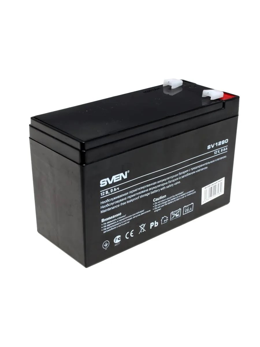 Аккумуляторная батарея SVEN SV1290 напряжение 12В, емкость 9Ач, клемма F2 (SV-0222009)