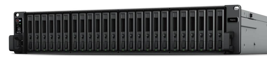 Synology FS3410 Сетевое хранилище 24x2.5" SATA, Intel Xeon D-1541/8x2.1GHz, 16GB DDR4, 4x1 Гбит/с, 2x10 Гбит/с, 2хUSB