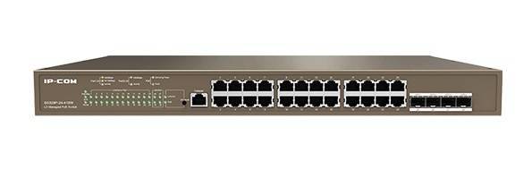 IP-COM G5328P-24-410W Управляемый PoE коммутатор третьего уровня с 24 гигабитными портами PoE, 4 SFP и 1 Console порт