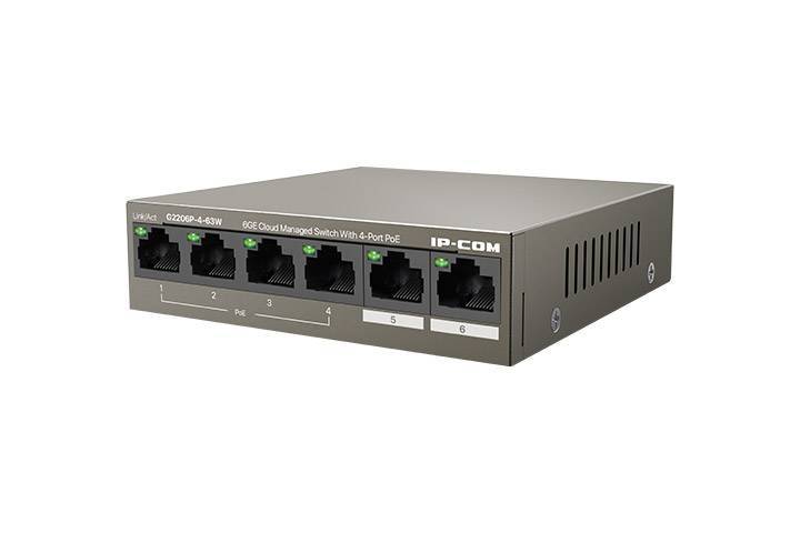 IP-COM G2206P-4-63W Web smart коммутатор PoE от IP-COM с 4 гигабитными портами PoE (максимальная мощность PoE 58 Вт)