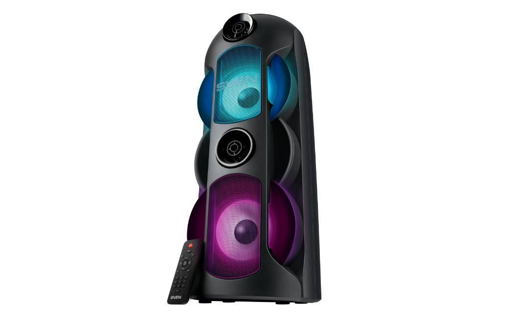 SVEN PS-720, черный (80 Вт, TWS, Bluetooth, FM, USB, microSD, LED-дисплей, 4400мА*ч)