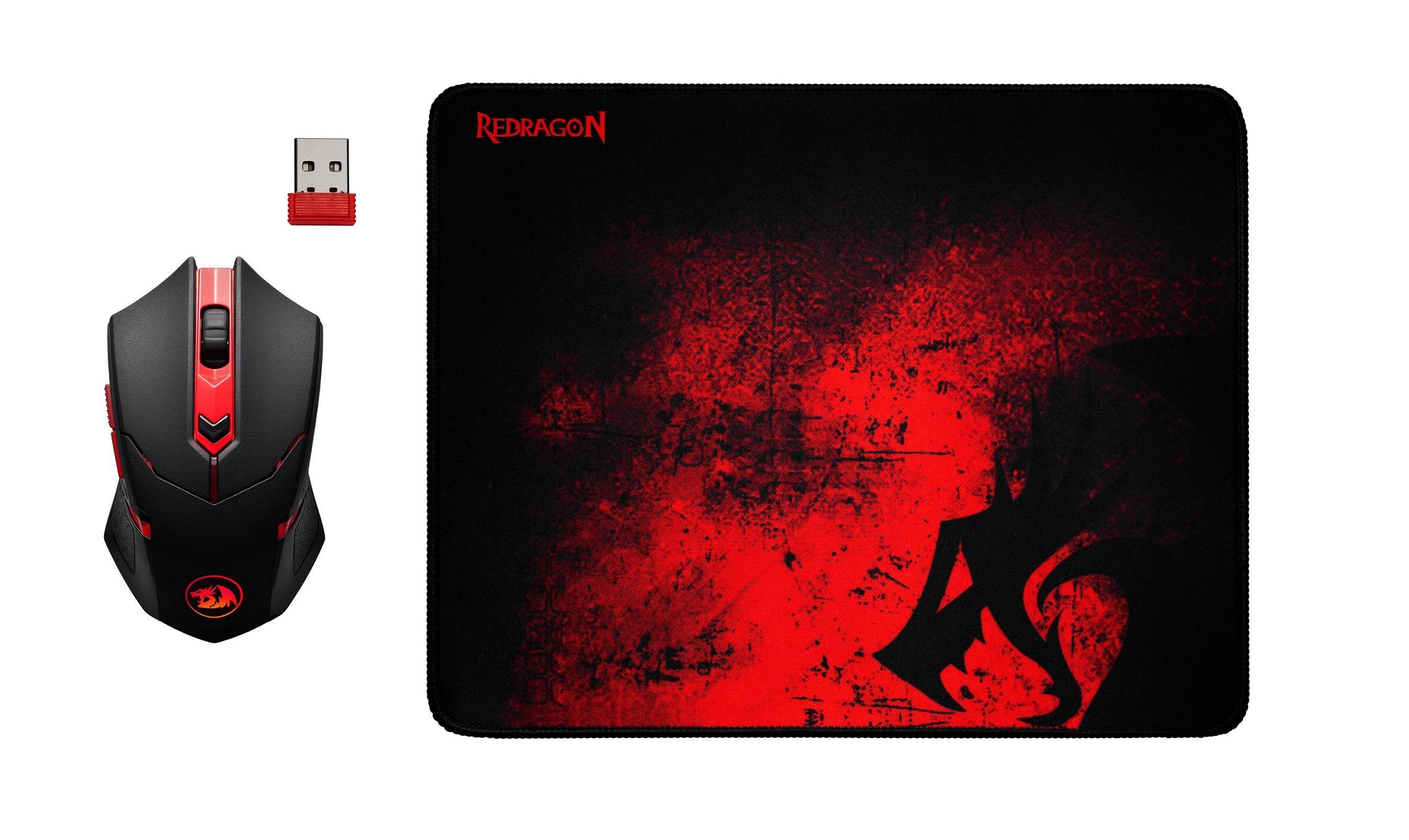 Redragon Игровой набор M601WL-BA RU,беспроводная мышь+ковер