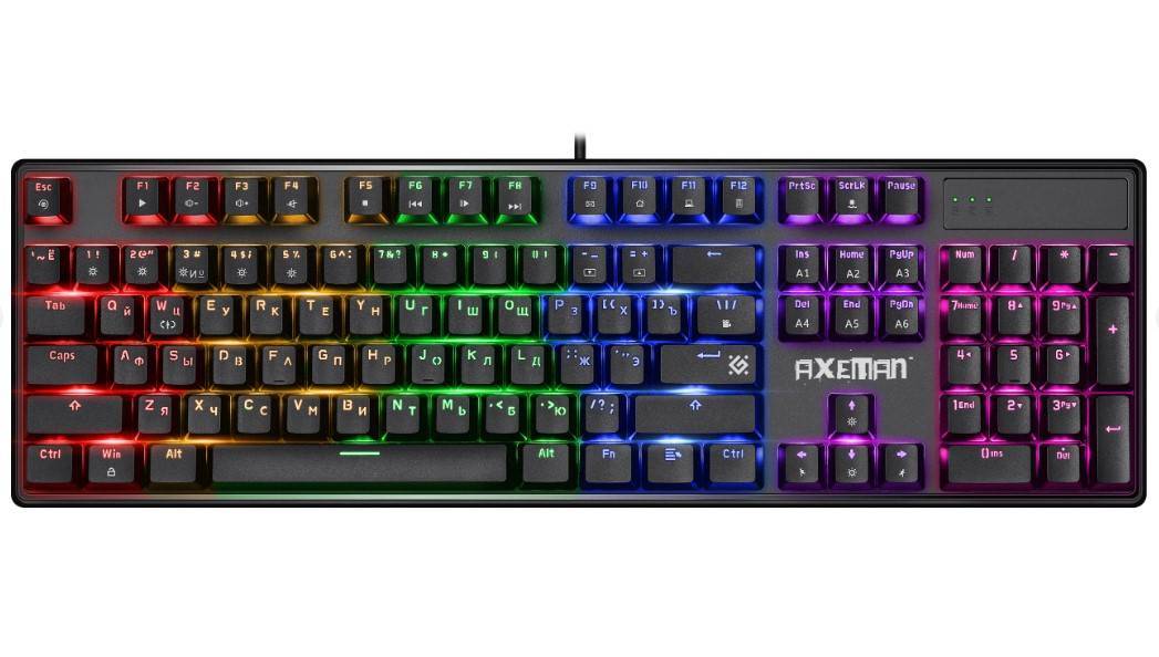 Defender Механическая клавиатура Axeman GK-302 RU,Rainbow,104+FN,кр.свитчи