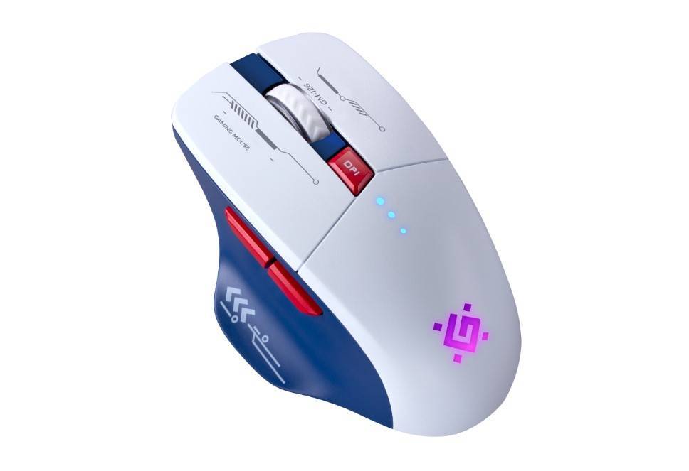 Defender Игровая мышь беспроводная Tisa GM-126 бел+син,LED,7D,2.4+BT,1600dpi