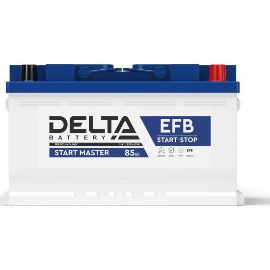 Аккумулятор Delta START MASTER EFB 1285 85Ah 12В, емкость 85Ач,  ток 820, ДхШхВ: 315x175x190мм, L4, Полярность: Обратная