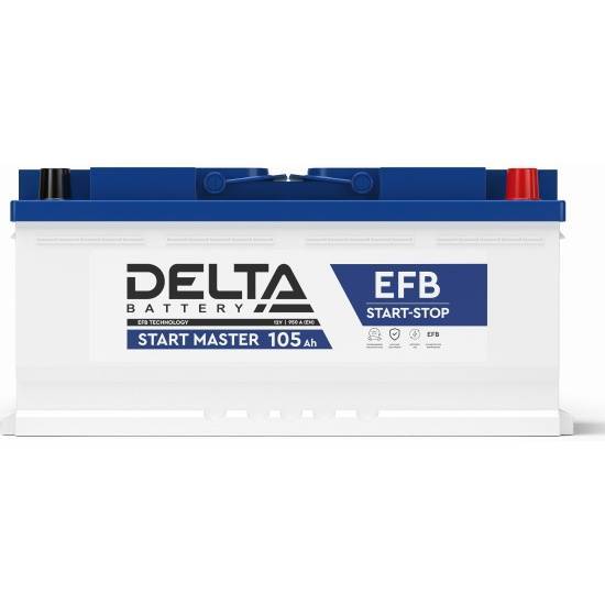Аккумулятор Delta START MASTER EFB 12105 105Ah 12В, пусковой ток 950, ДхШхВ: 393x175x190мм, L6, Полярность: Обратная