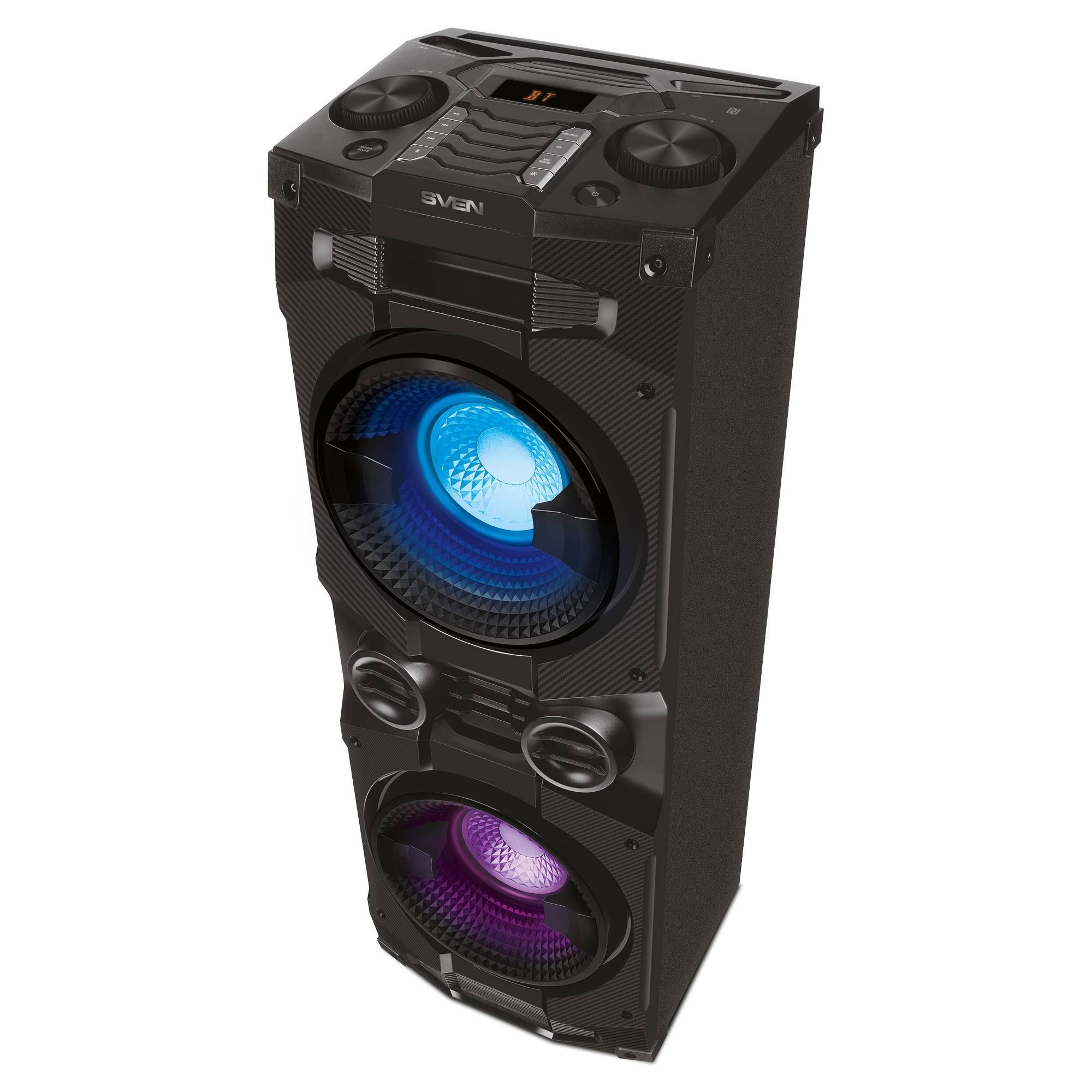 SVEN PS-1500, черный (500 Вт, Bluetooth, FM, USB, LED-дисплей, ~230В)