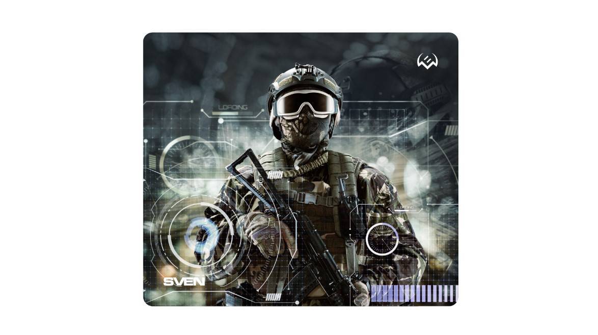 SVEN Коврик для мыши игровой MP-G01S Soldier  (230x200x2мм, ткань + резина)