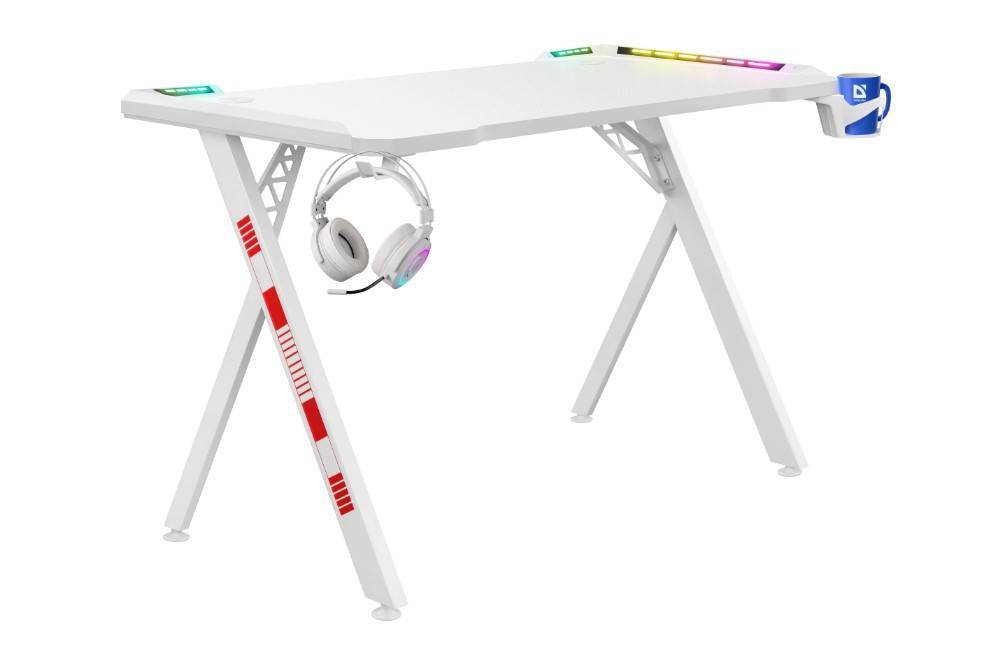 Defender Игровой стол Foton RGB,подвес кружки+гарн., белый