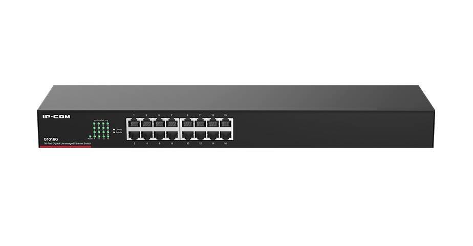 IP-COM G1016G Коммутатор неуправляемый, 16 портов, 16x1 Гбит/с, установка в стойку 19, металлический