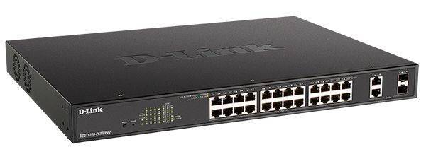 D-Link DGS-1100-26MPPV2/A3A Настраиваемый L2 коммутатор с 24 портами 10/100/1000Base-T и 2 комбо-портами 1000Base-T/SFP