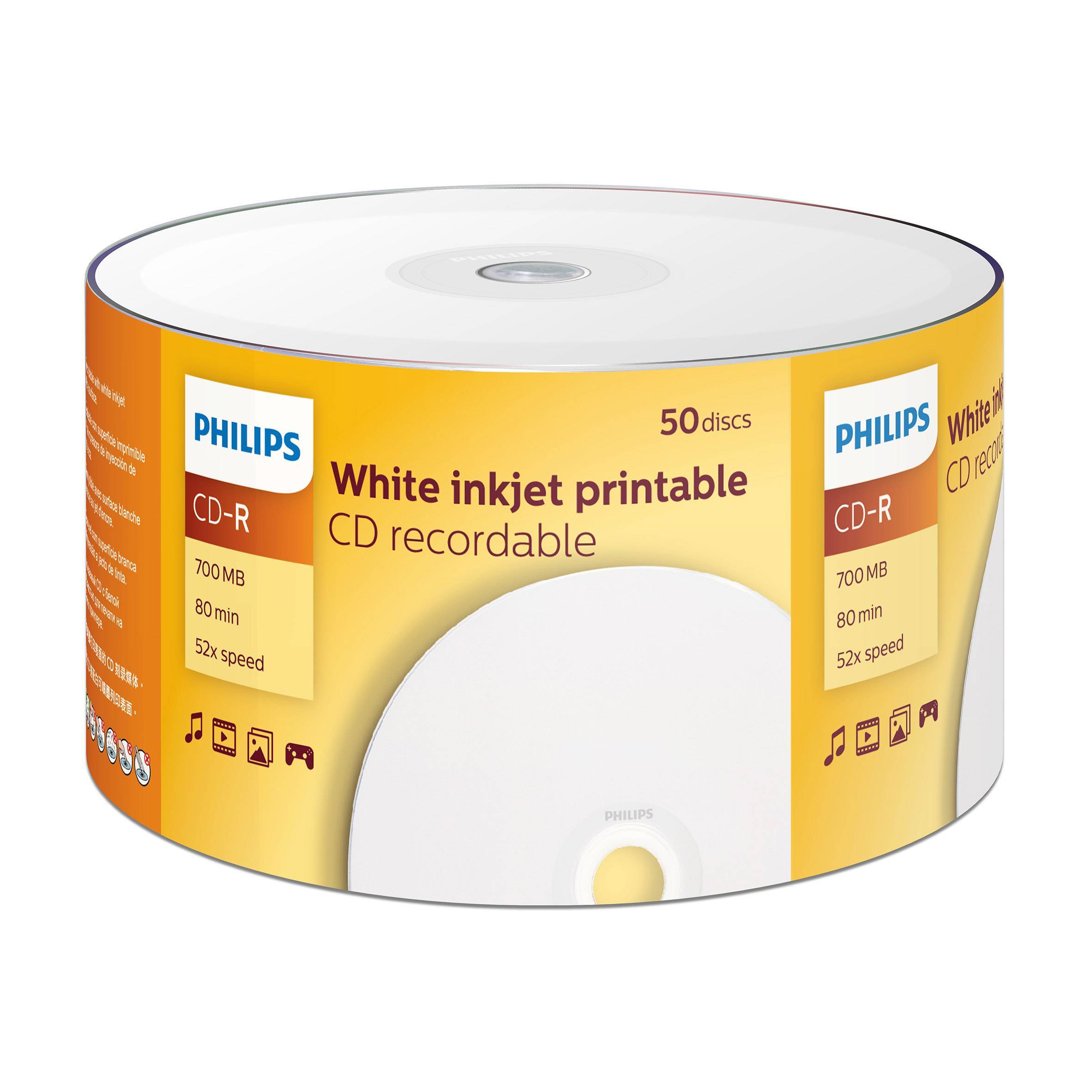 Диск DVD+R Philips 4.7 Gb, 16x, Bulk (50), Printable (50/600)