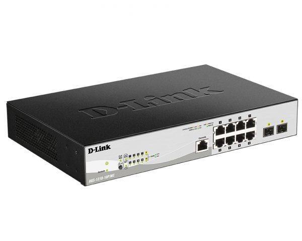D-Link DGS-1210-10P/ME/A1A Управляемый L2 коммутатор с 8 портами 10/100/1000Base-T и 2 портами 1000Base-X SFP