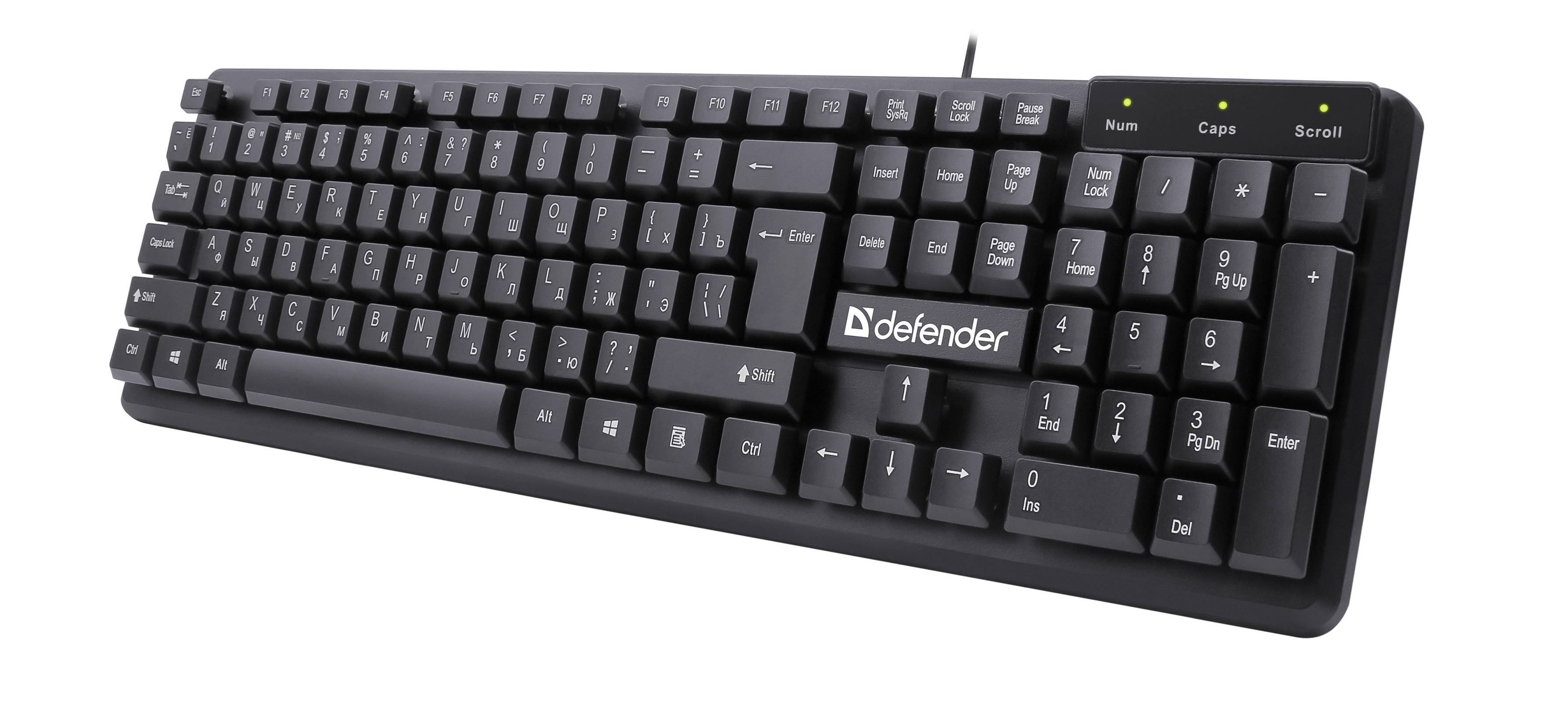 Defender Клавиатура проводная Symbol HB-559 RU,черный,104 кн,1.5м