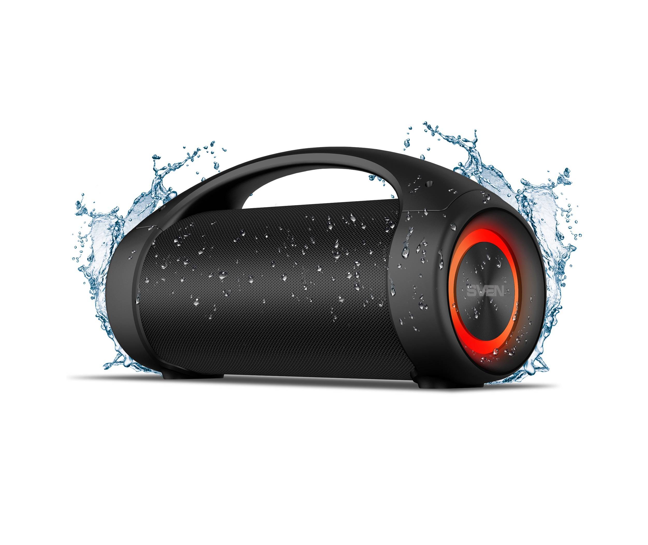 SVEN PS-370, черный (40 Вт, Waterproof (IPx5), TWS, Bluetooth, FM, USB, microSD, 3600мА*ч)