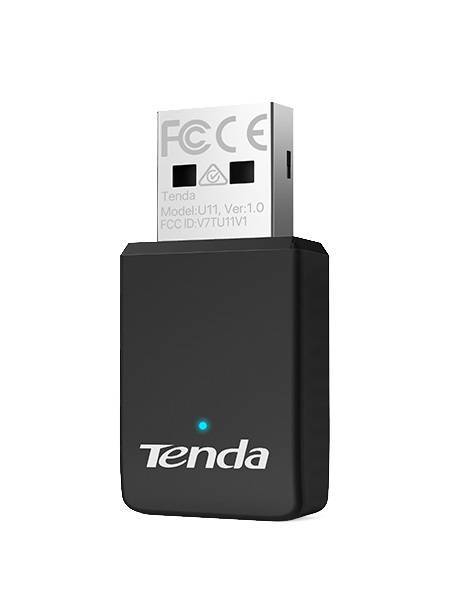 Tenda U11 Двухдиапазонный Wi-Fi адаптер, 2,4/5 ГГц, до 900 Мбит/с, подключение USB, внутренняя антенна