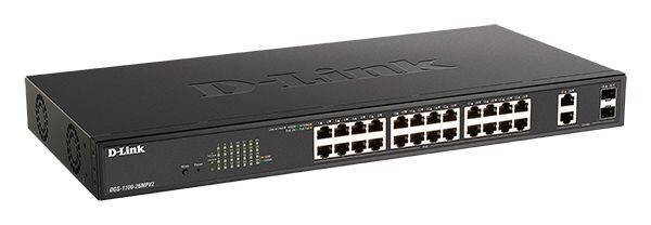 D-Link DGS-1100-26MPV2/A3A Настраиваемый L2 коммутатор с 24 портами 10/100/1000Base-T и 2 комбо-портами 1000Base-T/SFP