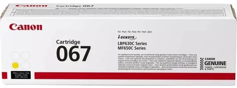 Картридж CANON 067 Y желтый  i-SENSYS LBP631/LBP633/MF651/MF655/MF657 (5099C002) 1,25K