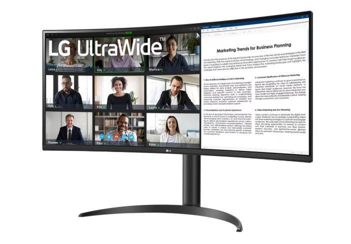 МОНИТОР 34" LG 34WR55QK-B Black (VA, изогнутый, 3440x1440, 100Hz, 5 ms, 178°/178°, 300 cd/m, 3000:1, +2хHDMI 2.0, +DP)