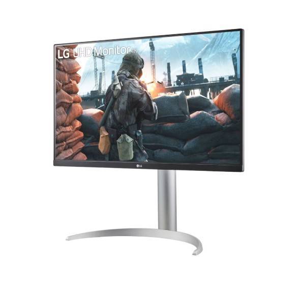 МОНИТОР 27" LG 27UP650K-W Silver с поворотом экрана (IPS, 3840x2160, 5 ms, 178°/178°, 400 cd/m, 1200:1, +2хHDMI 2.0,DP)