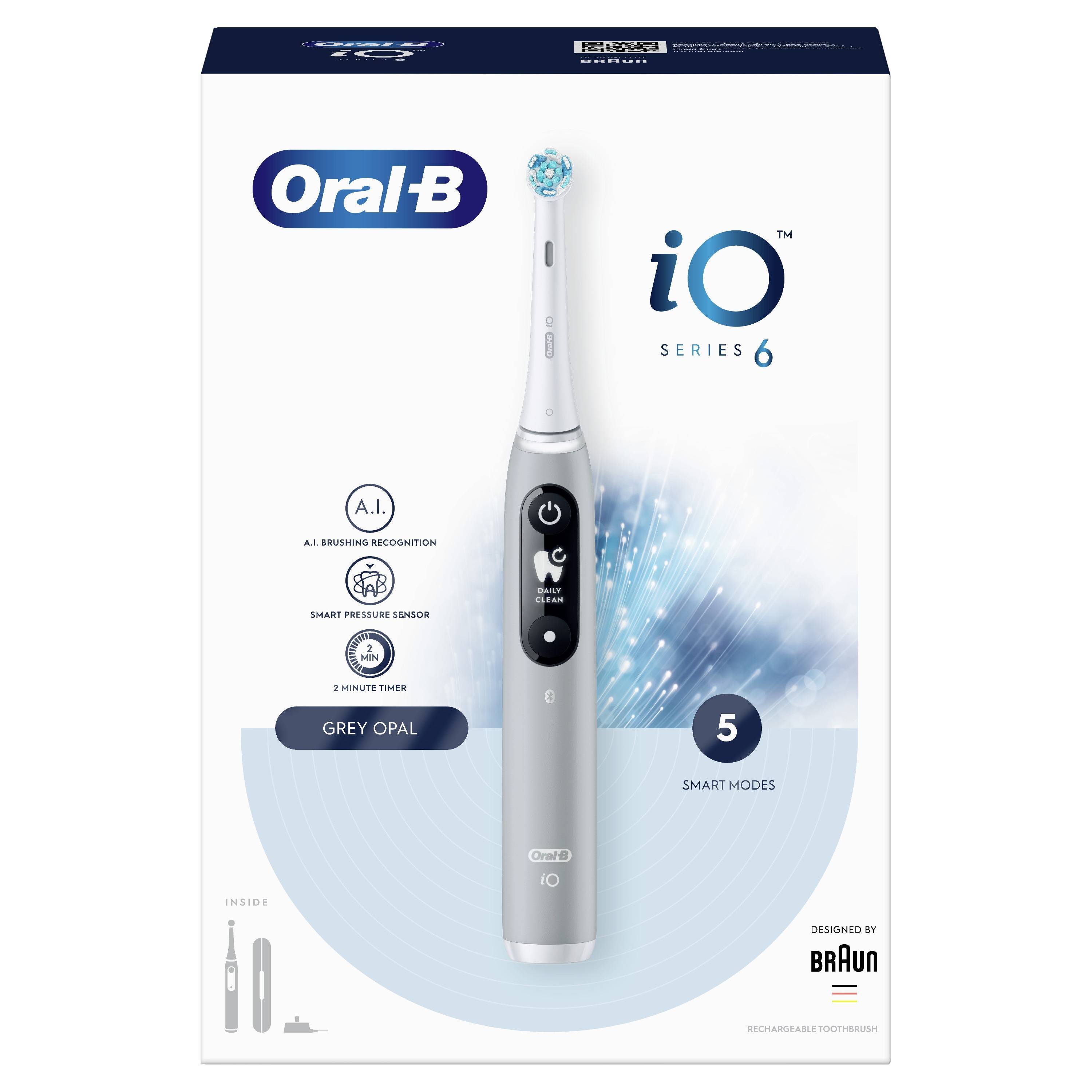 Oral-B Электрическая зубная щетка iO Series 6/iOM6 с насадками 4шт, серый.  1