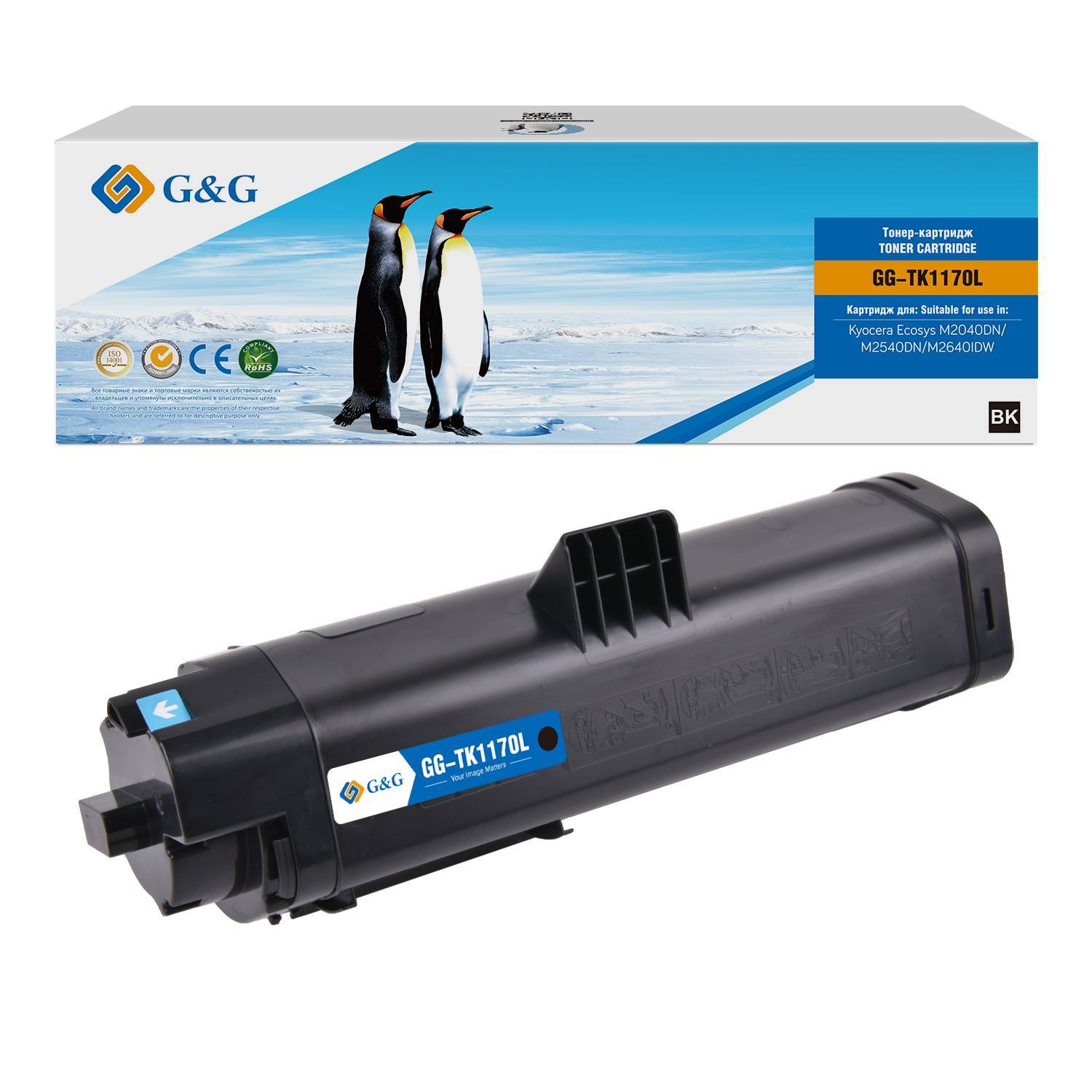 Тонер-картридж G&G, аналог Kyocera TK-1170 12k с чипом