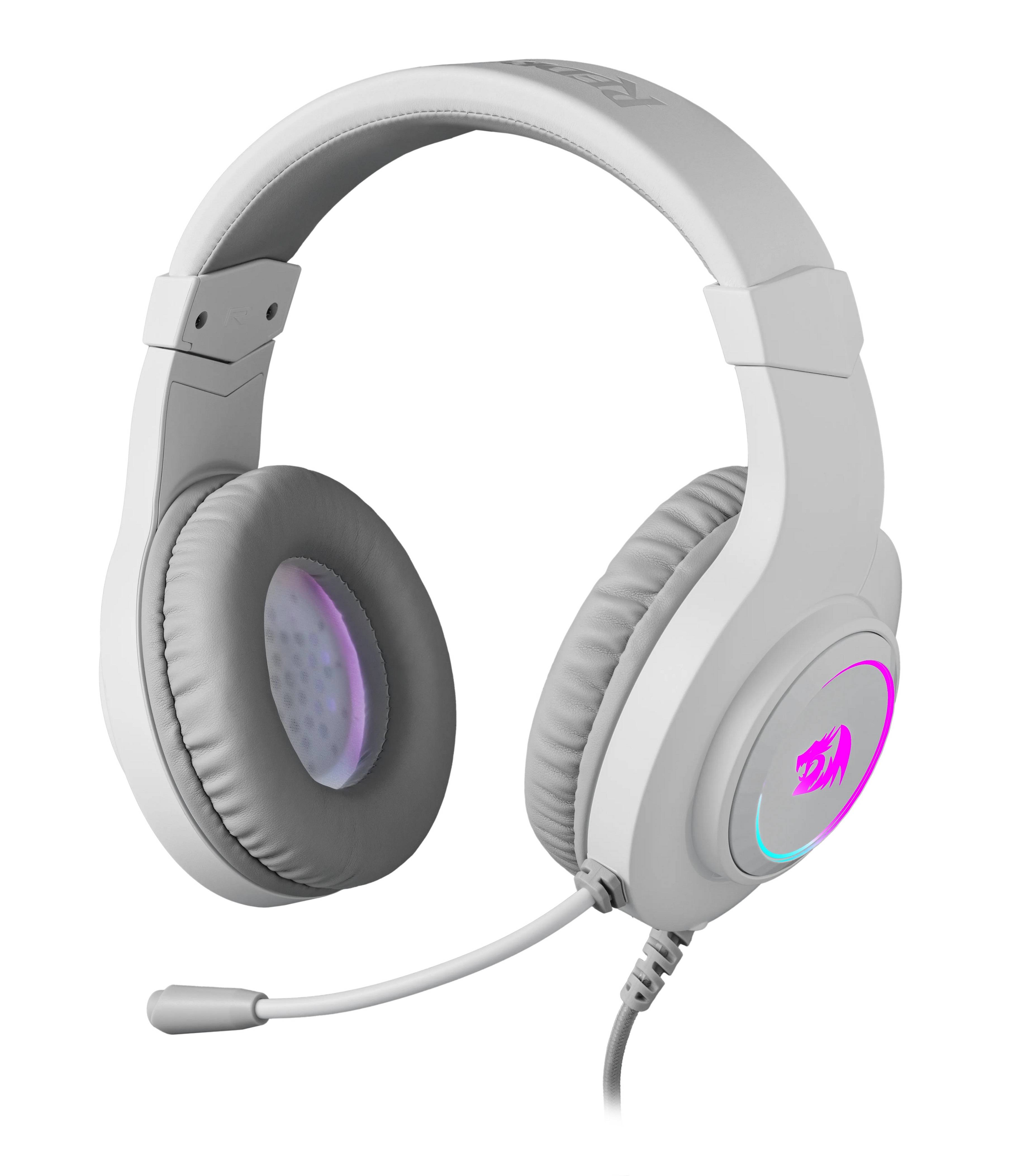Redragon Игровая гарнитура Hylas Белые, RGB, 3.5 Jack