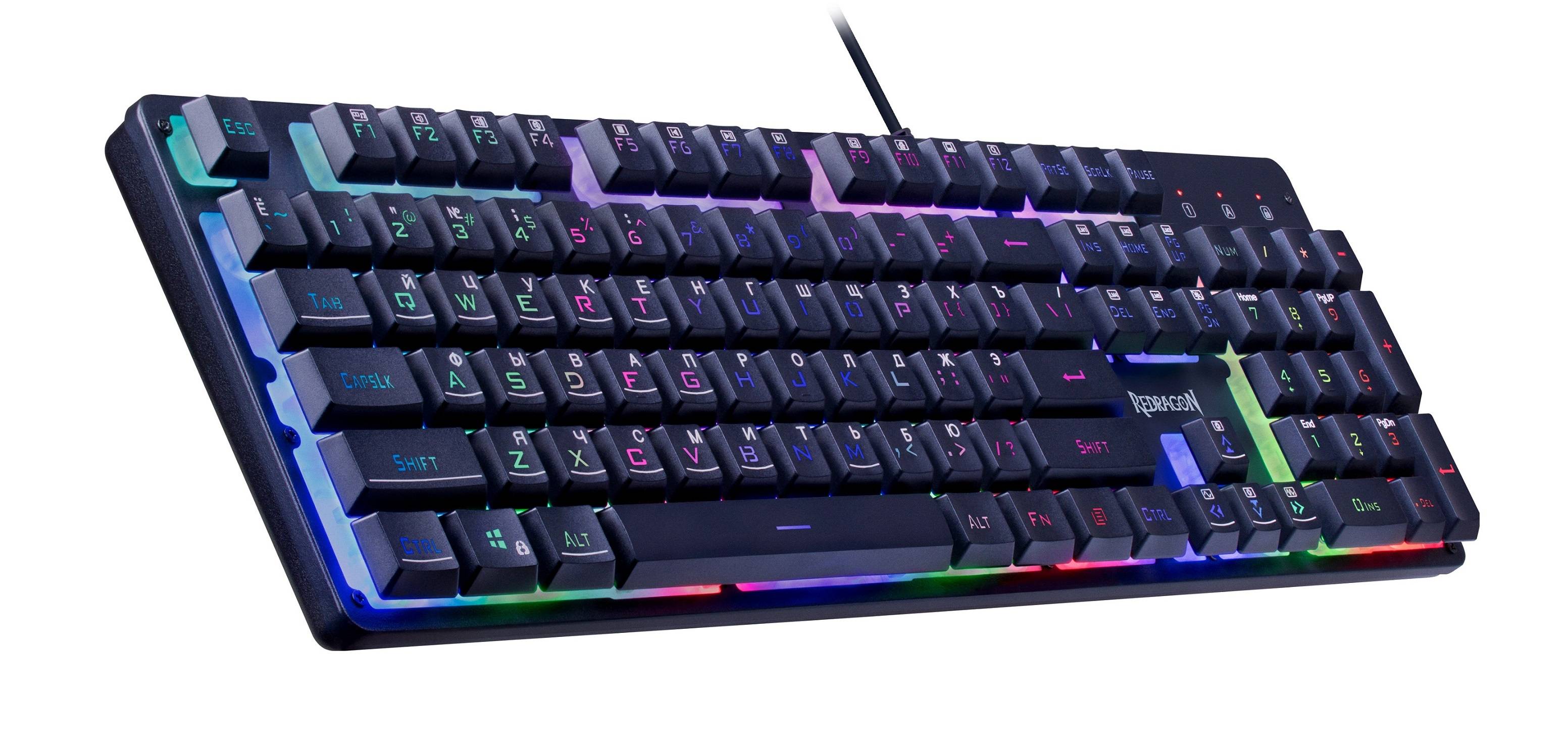 Redragon Игровая клавиатура проводная Nagato RU,RGB,черн,25 anti-ghost,мемб