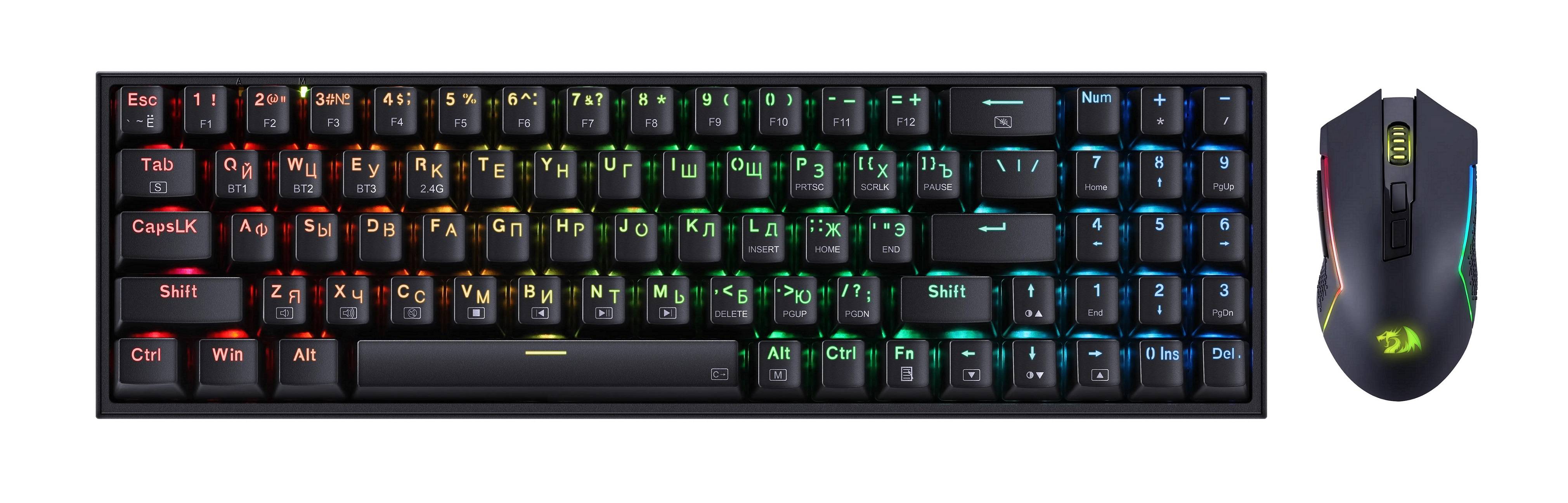 Redragon Игровой набор S136 RU,мышь+клавиатура,BT/2.4G