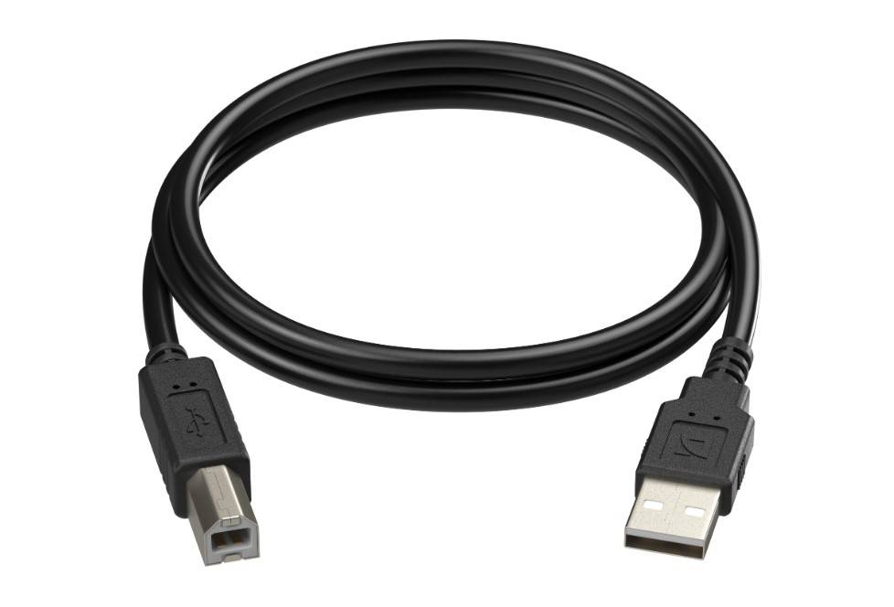 Defender Кабель USB 2.0 (AM) - USB 2.0 (BM), 30AWG, никель, для периферийных устройств (принтеры и другие), чёрный, 1.8м