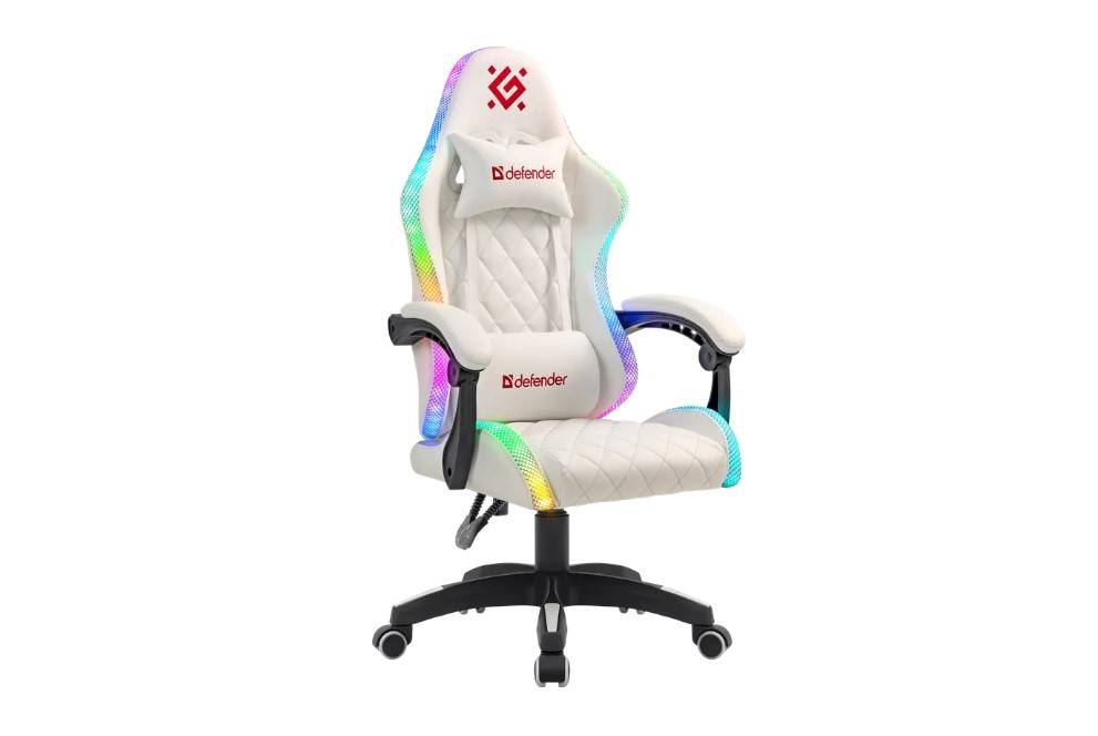 Defender Игровое кресло Energy Белый,RGB,класс 4,PU