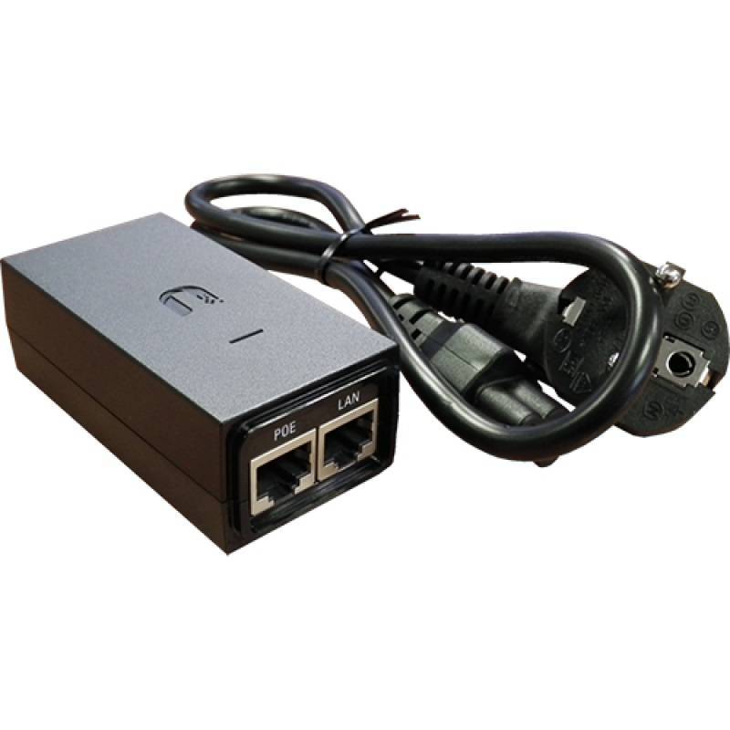 Ubiquiti POE-24-24W Блок питания РоЕ 24-24W, 24В, 1А, Passive PoE, LAN 1х100 Мбит/с