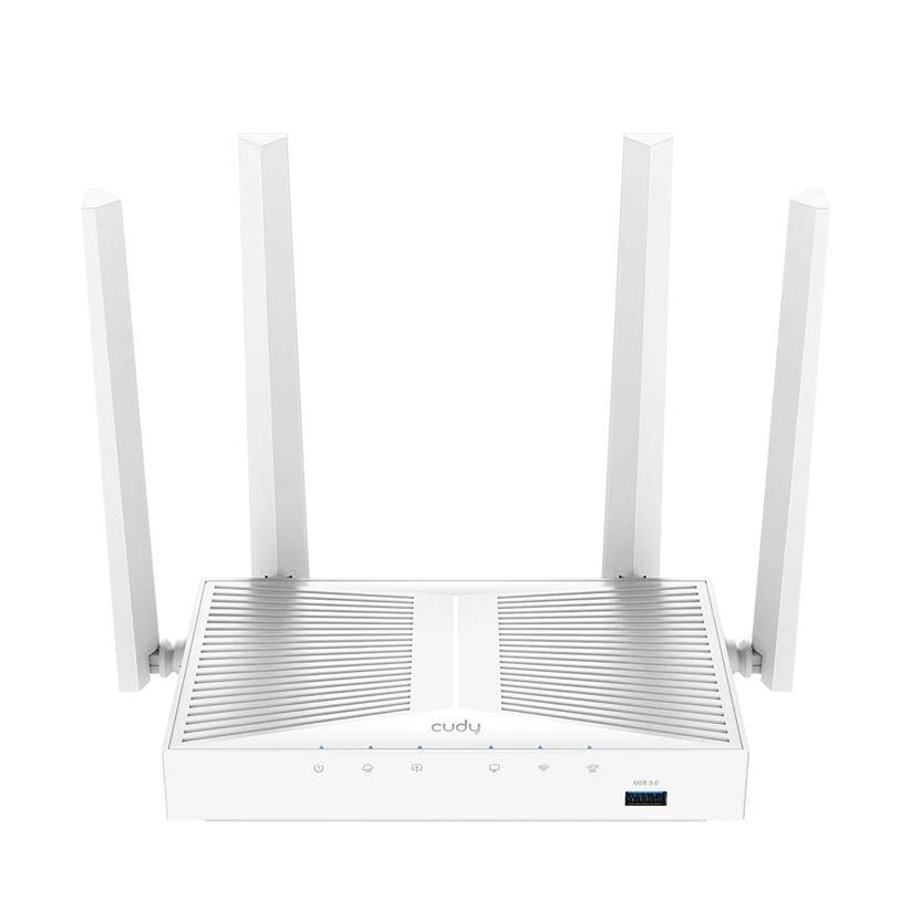 Cudy WR1300S Wi-Fi роутер АС1200, 2,4/5 ГГц, до 1167 Мбит/с, 5x1 Гбит/с, USB 3.0, MU-MIMO, 4 антенны, белый